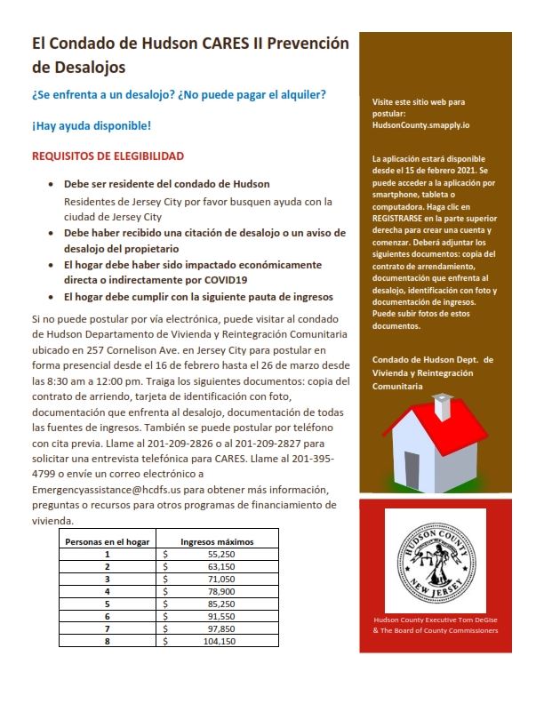 Hudson County CaresRent Assistance  II Flyer - Spanish_001