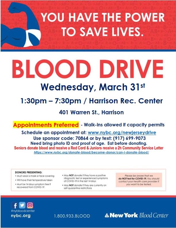 Harrison Community Blood Drive flier 3-31 Arm up -_001