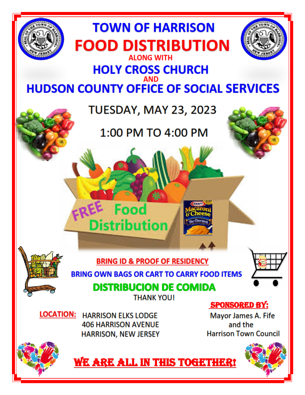 Harrison Food Distribution for 5 23 2023
