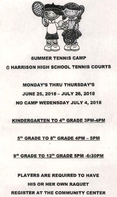 Recreation Summer Tennis Camp