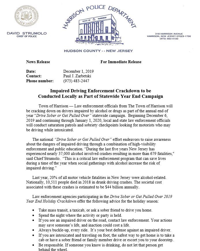 Drive Sober or Get Pulled Over 2019